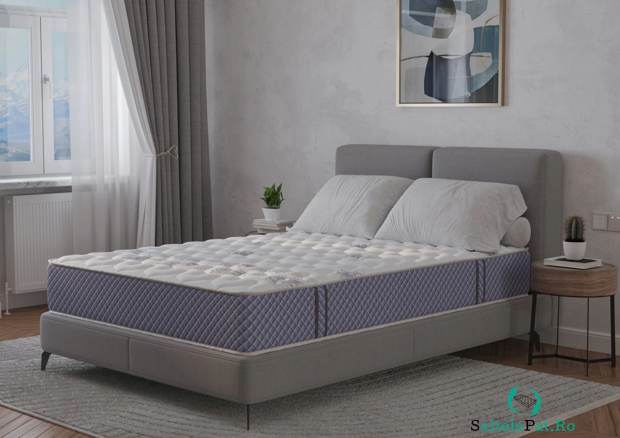 Saltea cu memorie si arcuri Passiflora Pocket Multilayer, 140x200, inaltime 28 cm, fermitate medie
