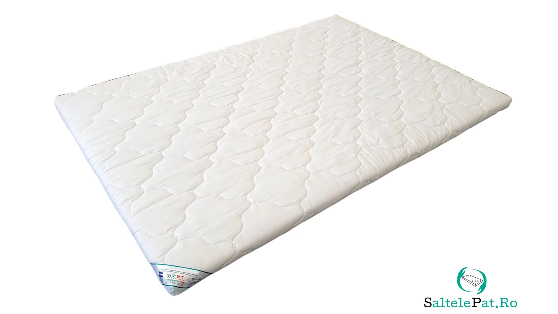 Topper cu memorie, husa bumbac, detasabila, spalare la 90°C, HypoallergenicMed Somnart, 140x200 cm