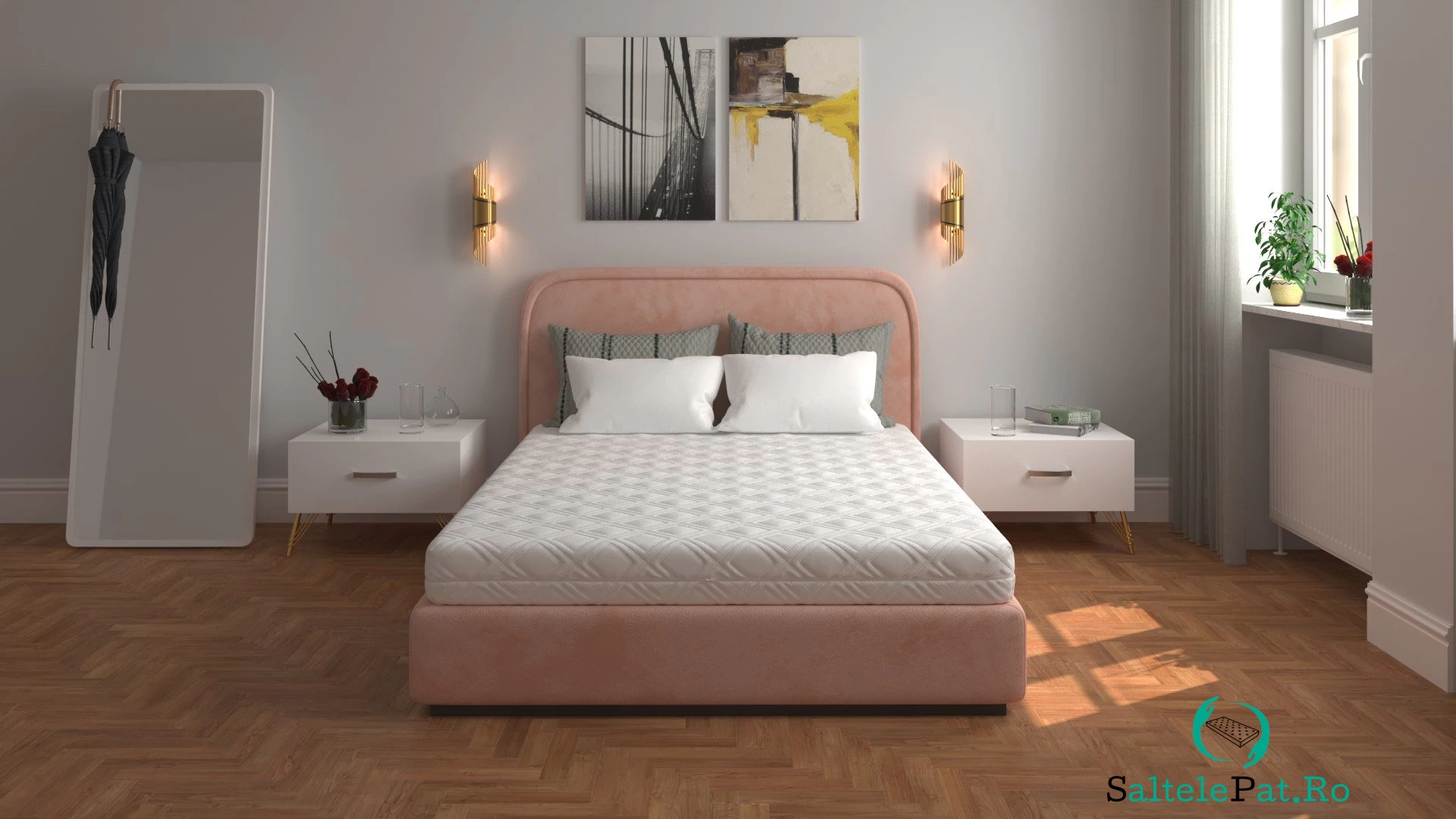 Saltea cu spumă poliuretanică 7 Zone SOMNART 140x200, înălțime 17 cm, ortopedică, husă detașabilă cu fermoar, fermitate medie la 611.09 lei ron