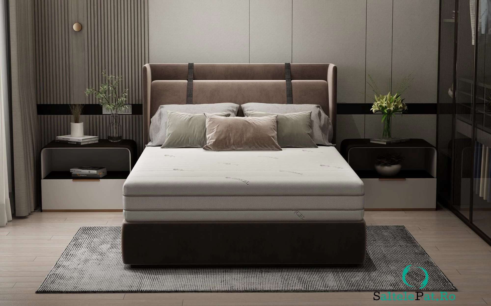 Saltea cu memorie Somnart Memory Tencel 180x200, înălțime 26 cm, 7 zone, aerisiere 3D AirMesh, husa detasabila si lavabila, fermiate medie