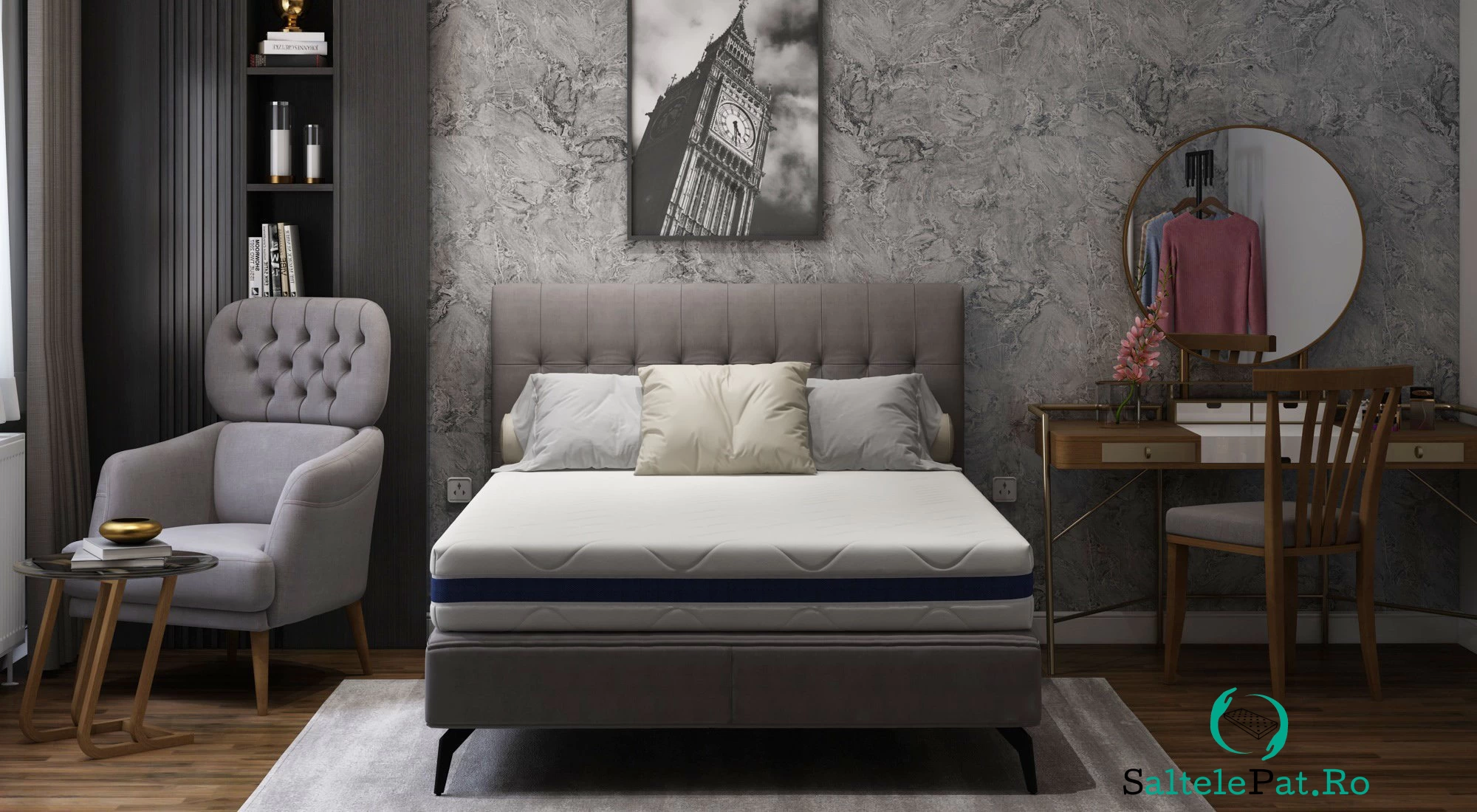 Saltea cu memorie Somnart Optimax Memory 180x200, inaltime 18cm, husa 3D detasabila si lavabila, rulata, cu manere, fermitate medie la 1,299.99 lei ron