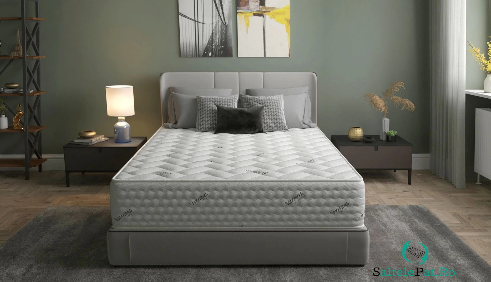 Saltea cu arcuri Pocket Somnomed Comfort Fit HoReCa 140x200, înălțime 30 cm, spumă cu memorie, husa tratament antifungic, fermitate mediu-tare la 1,243.54 lei ron