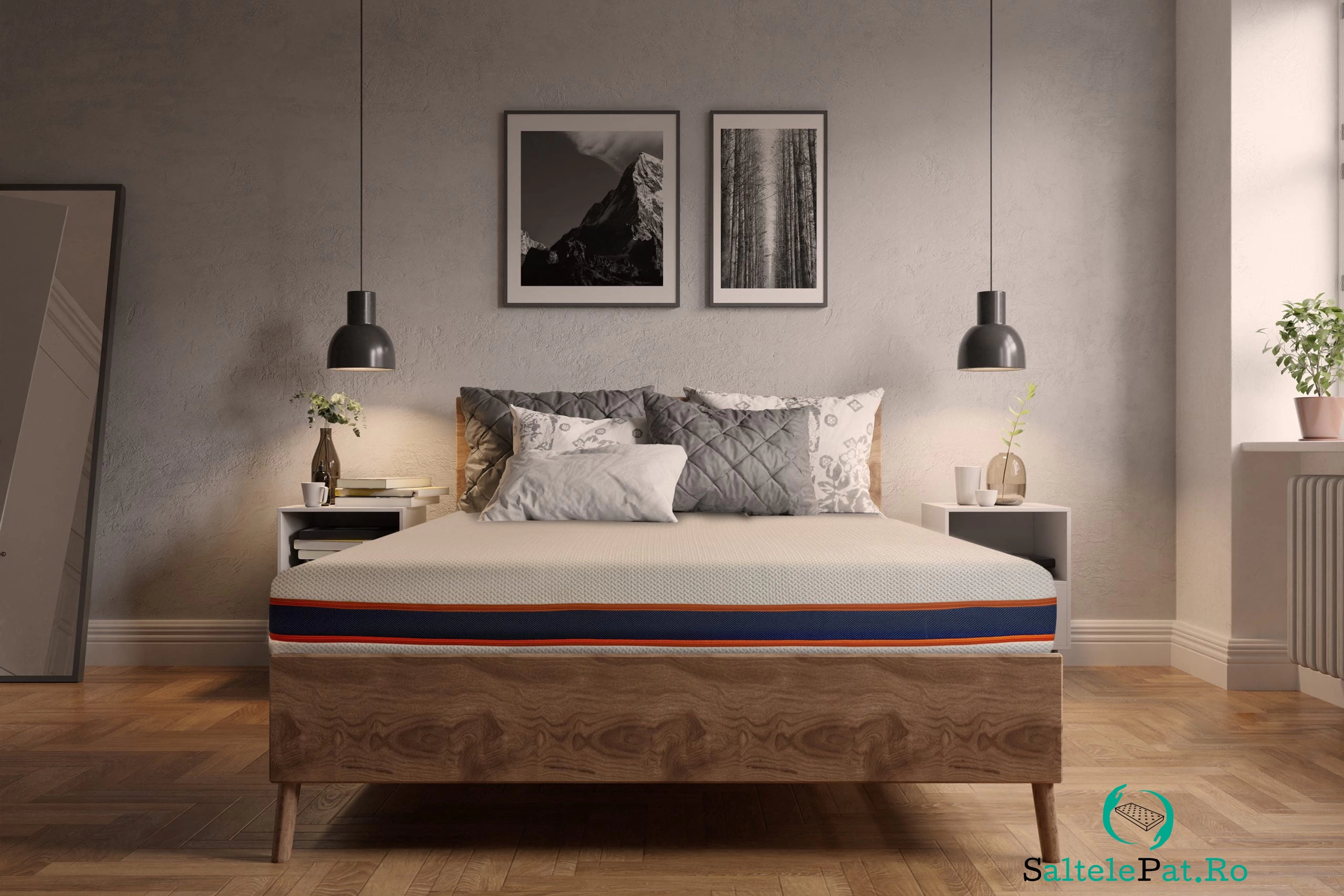 Saltea cu memorie și arcuri individuale Somnexpert AirCool HD Pocket Spring 140x200, înălțime 24 cm, husă detașabilă, fermitate medie la 1,456.96 lei ron