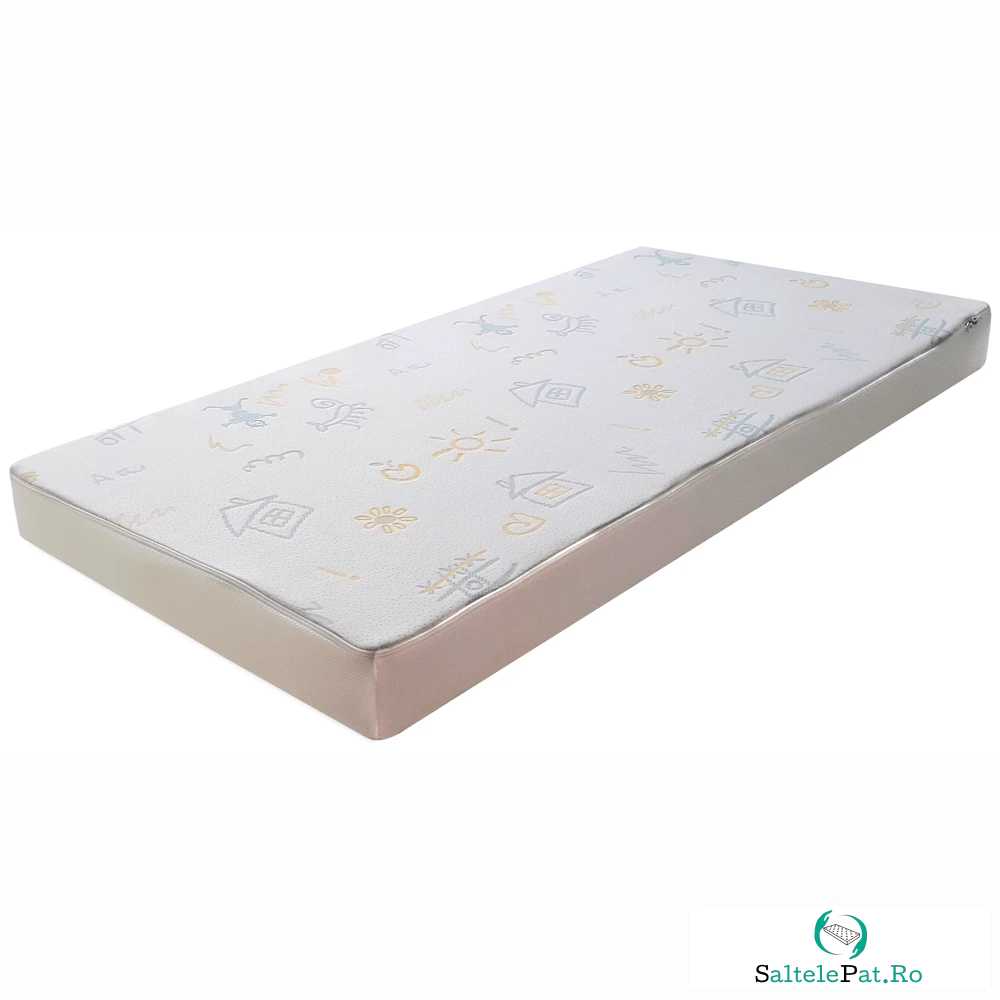 Saltea ortopedica pentru patut Moonway Bebe, hipoalergenica fara arcuri, 60 x 120 x 10 cm la 284.70 lei ron