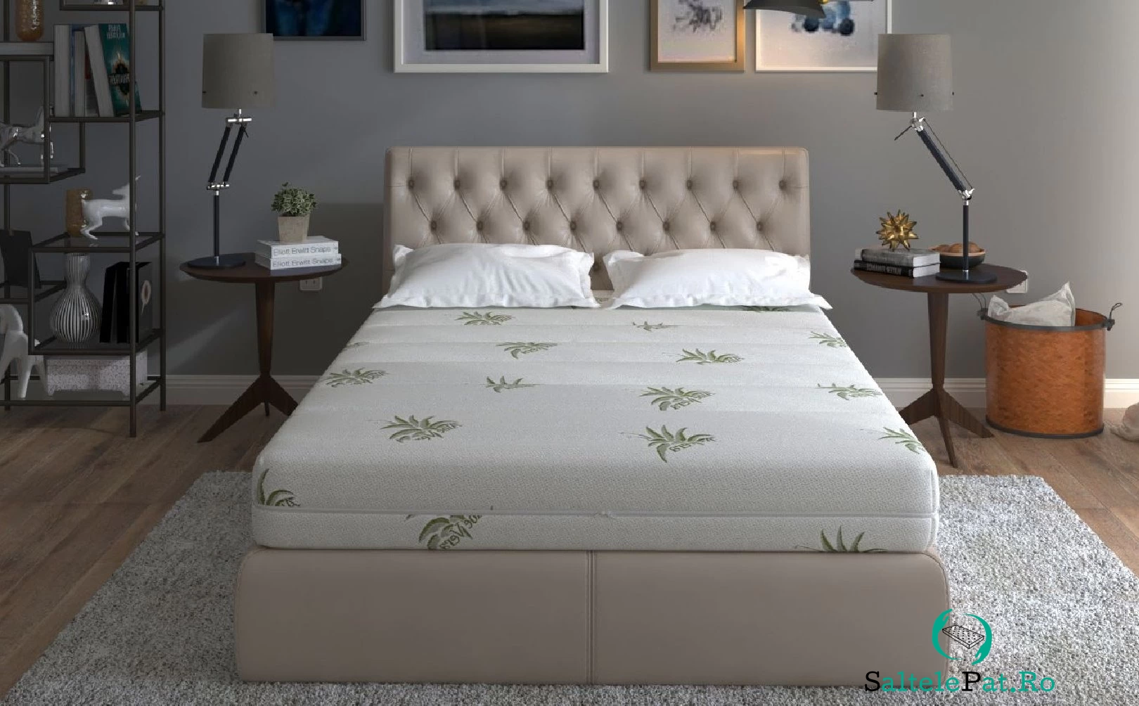 Saltea cu memorie Somnart XXL Memory Plus 140x200, înălțime 25 cm, pentru persoane supraponderale, husă Aloe Vera detașabilă, rulată, fermitate mare la 1,497.46 lei ron