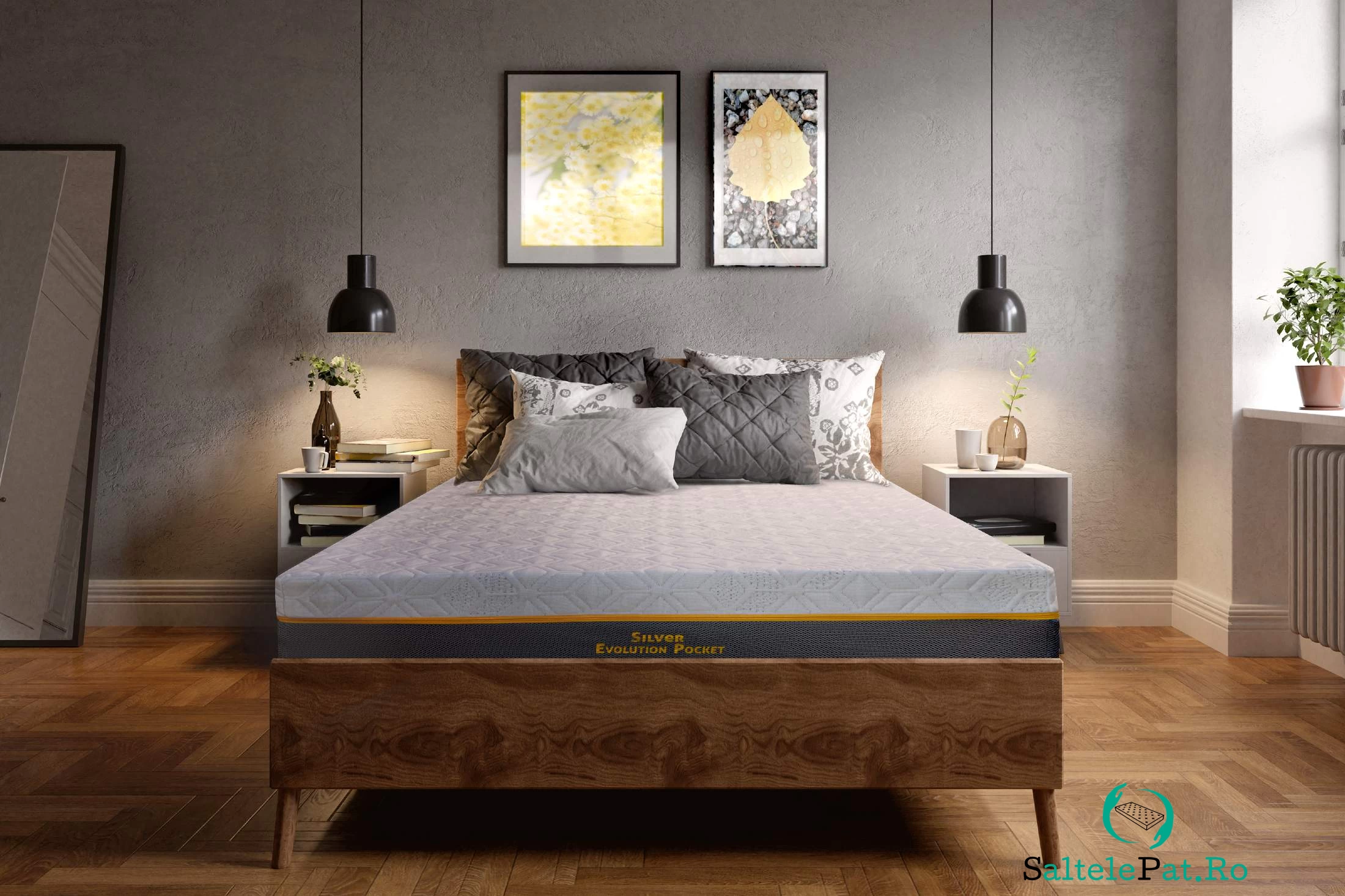 Saltea cu memorie și arcuri individuale Somnexpert Silver Evolution Pocket Spring 180x200, înălțime 24 cm, husă detașabilă, fermitate medie la 1,584.69 lei ron